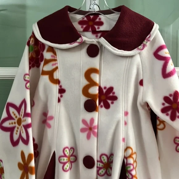 New handmade girls’ fleece coat and pant set, size 8